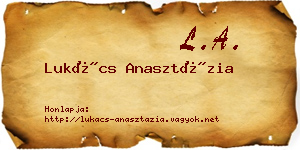 Lukács Anasztázia névjegykártya
